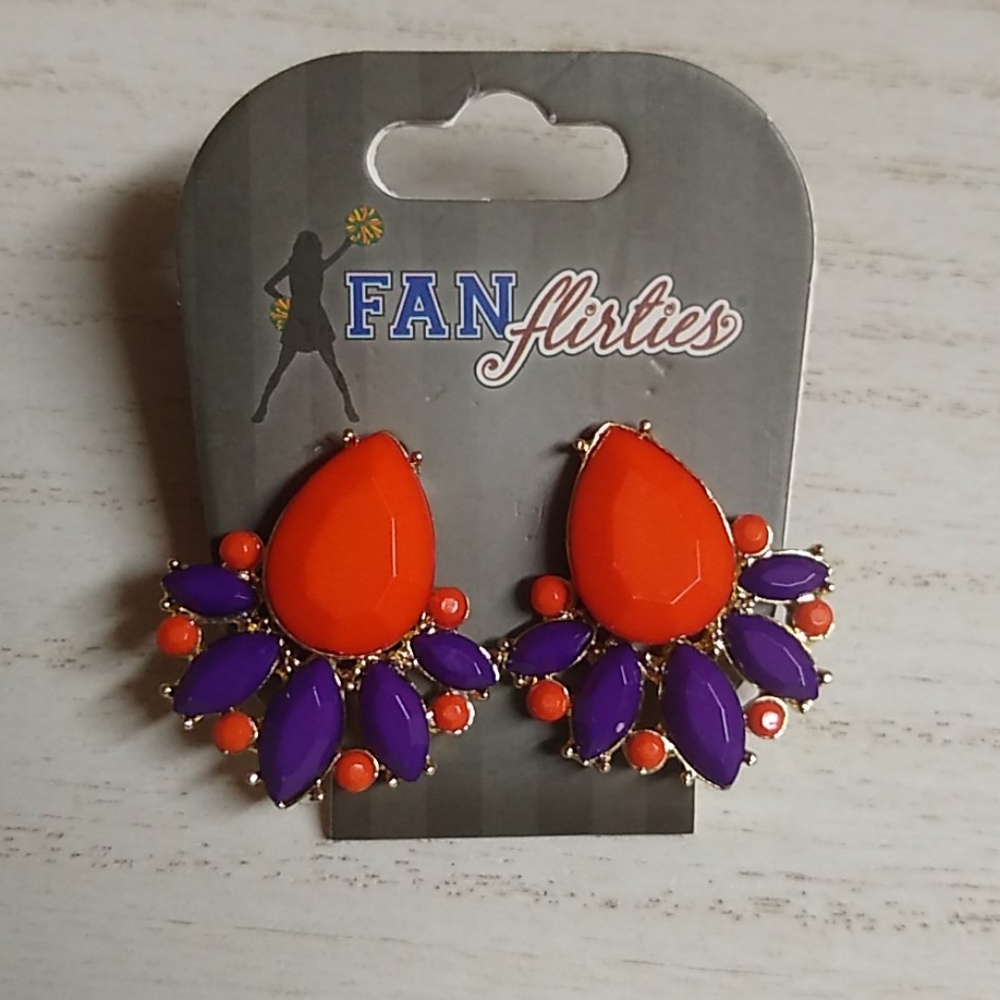 😻 3 For $15 Orange & Purple Waterdrop Gem Studs